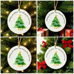 Acrylic Sea Glass Christmas Tree Ornament Shatterproof Holiday Decoration For