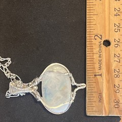 Rainbow Moonstone ~ Handmade 925 Sterling Silver wire wrapped pendant 9n