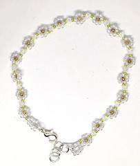 6-inch Light Blue Gold Luster Beads with Gold Beads Bracelet/3mm Crystal Bicones