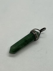 Sterling silver double point green crystal healing stone pendant for necklace