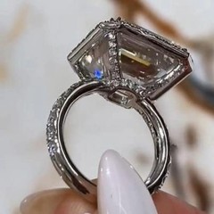 HUGE 15 Ct Treated White Diamond Solitaire Ring,Birthday Gift FREE Diamond Studs