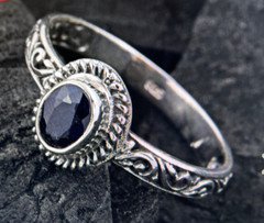 BALI LEGACY Blue Sapphire Solitaire Ring 8 in 925 Sterling Silver 1.40 ctw