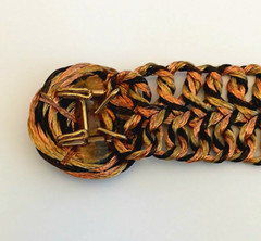 Greek Double Loop Copper Wire Bracelet Black and Orange