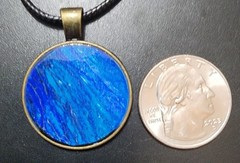 Handcrafted Acrylic Paint & Resin Pendant Faux Leather Adjustable Lobster Clasp
