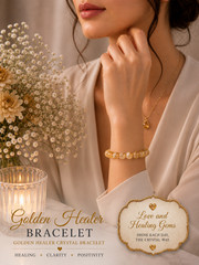 8mm Golden Healer Crystal Bead Bracelet | Healing, Abundance & Spiritual Growth