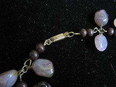 Brass Wired Tumbled AMETRINE & Other Hard Stone Quartz Healing Crystal Necklace