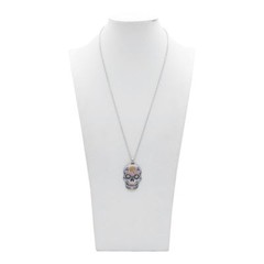 The Floral Sugar Skull Necklace Day of the Dead Pendant Jewelry By Controse
