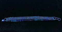 Beautiful Artist-made Woven Multicolor Blue Seed Bead Bracelet