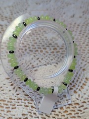 Handmade Green Onyx And Hematite Stretch Bracelet