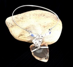 SORTILEGIO: Handmade Collar Necklace Natural Agate Artisan Forged One of a Kind