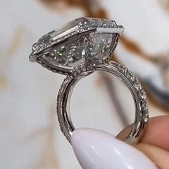 HUGE 15 Ct Treated White Diamond Solitaire Ring,Birthday Gift FREE Diamond Studs