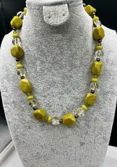 Serpentine Sterling Silver Multi-bead Southwestern Signed Collar Necklace 16”