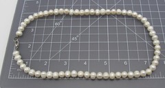 White Cultured Freshwater Pearl Strand Necklace 7mm – 9mm 19 1/2″