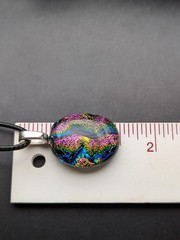 Purple Multicolor Necklace Fused Glass Dichroic Silver bail #94