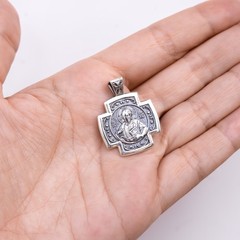 Double-Sided Orthodox Cross Pendant – 925 Sterling Silver – Christian Icon Cross