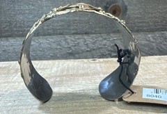 ANJU Handcrafted Boho Chic Copper Leaf Wide Cuff Nature Artisan Bracelet