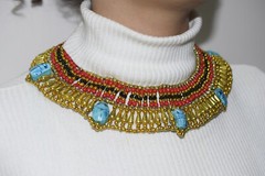 Egyptian Queen Cleopatra style Pharaoh’s Necklace and Bracelet set.
