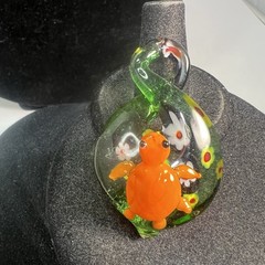 Beautiful Unique Handmade Multicolored Glass Sea Turtle Flower Pendant