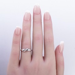 Size 6, southwestern Sterling 925 silver thin ring, wavy wave stackable band