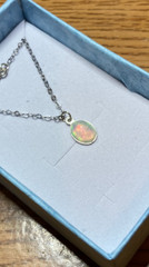 #545- .90ct Genuine Ethiopian Welo Opal on a 925 Sterling Silver Chain