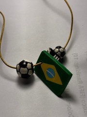 FIFA WORLD CUP 2026 FIMO FLAG BLOCK & FOOTBALL CHARMS LEATHER CORD NECKLACE