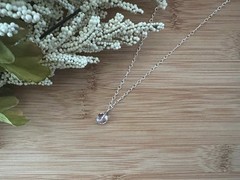 New! AAA Amethyst, Spinel & Sterling Silver Necklace Handmade 17-18 1/2 in.-N375