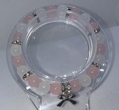 Handmade Stretch Beaded Charm Bracelet Multicolor Round Beads Crown Cross