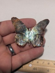 JMAT Handmade Rainbow Copper Butterfly Brooch Lapel Pin