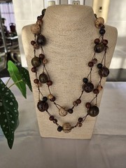 Tagua Nut ACai Seeds Organic Necklace, 2 Strands, handmade in Ecuador