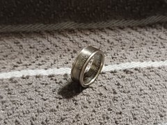 KANSAS State 90% Silver Washington Quarters coin ring 7 1/2 2005 #2