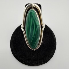 Mexican 950 Silver Double‑Sided Adjustable Ring Handmade Gemstones