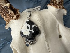 Sterling Silver Native Style SW Genuine Otteson Bros White Buffalo Spade Pendant