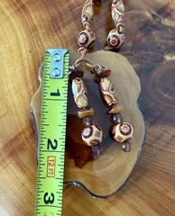 Wood Pendant Beaded Boho/Tribal Necklace