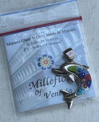 Murano millefiori Dolphin pendant – 925 sterling – Alan K