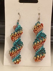 Sterling Silver Spiral Seed Bead Earrings Shepherd Hook 925 Handmade