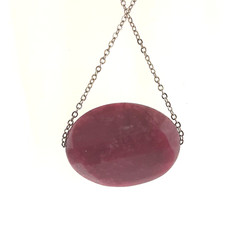Pink Agate Gemstone Pendant Necklace 1.25*16*19