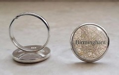 Britain Cities England UK Ireland Choose Vintage Map 925 Sterling Silver Ring