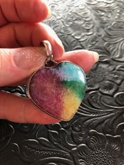 Artisan Rainbow Solar Quartz Heart Shadow Bezel 1.75″ Red Green Blue Yellow