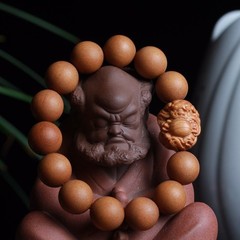 15mm Barbie Sandalwood Bracelet with Carved Pixiu for Prosperity and Protection