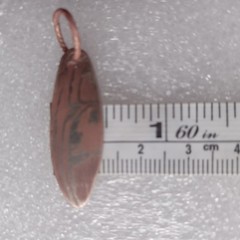 Handmade Mokume Gane Copper Pendant – Unique Woodgrain Pattern Jewelry