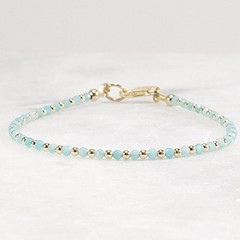 2mm Tiny Amazonite Bracelet – Dainty 14k Gold Filled Minimal