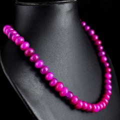 Best Pink Ruby 447.00 Cts Top Grade Selling Beaded Jewelery Necklace VK 12 E748