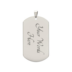 Graphic Dog Tag Pendant + Necklace – Brush Stroke