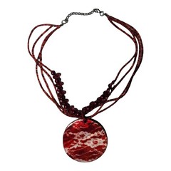 Vintage Red Bead Women Necklace With Red Pendant 30% Off Regular Price