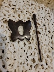 Hand Crafted India Wooden Shawl/Hair Pin Knitting Surina Wooden Butterfly New