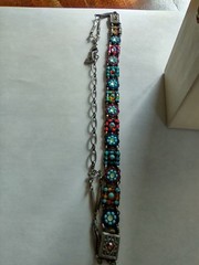 Ayala Bar Crystal & Glass Bead Choker/Bracelet And Earrings Missing Stone
