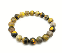 Handmade 10mm Rare Natural Bumblebee Jasper Bead Bracelet