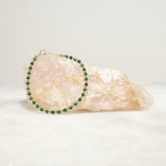 3mm Malachite Bracelet – Minimalist 14k Gold Filled