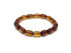 AMBER BRACELET Gift Barrel Natural BALTIC AMBER Beads Ladies Jewelry 7g 19329