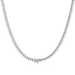 15.3 Ct Pear Cut Diamond Tennis Necklace VS1 D-F White Gold 14k